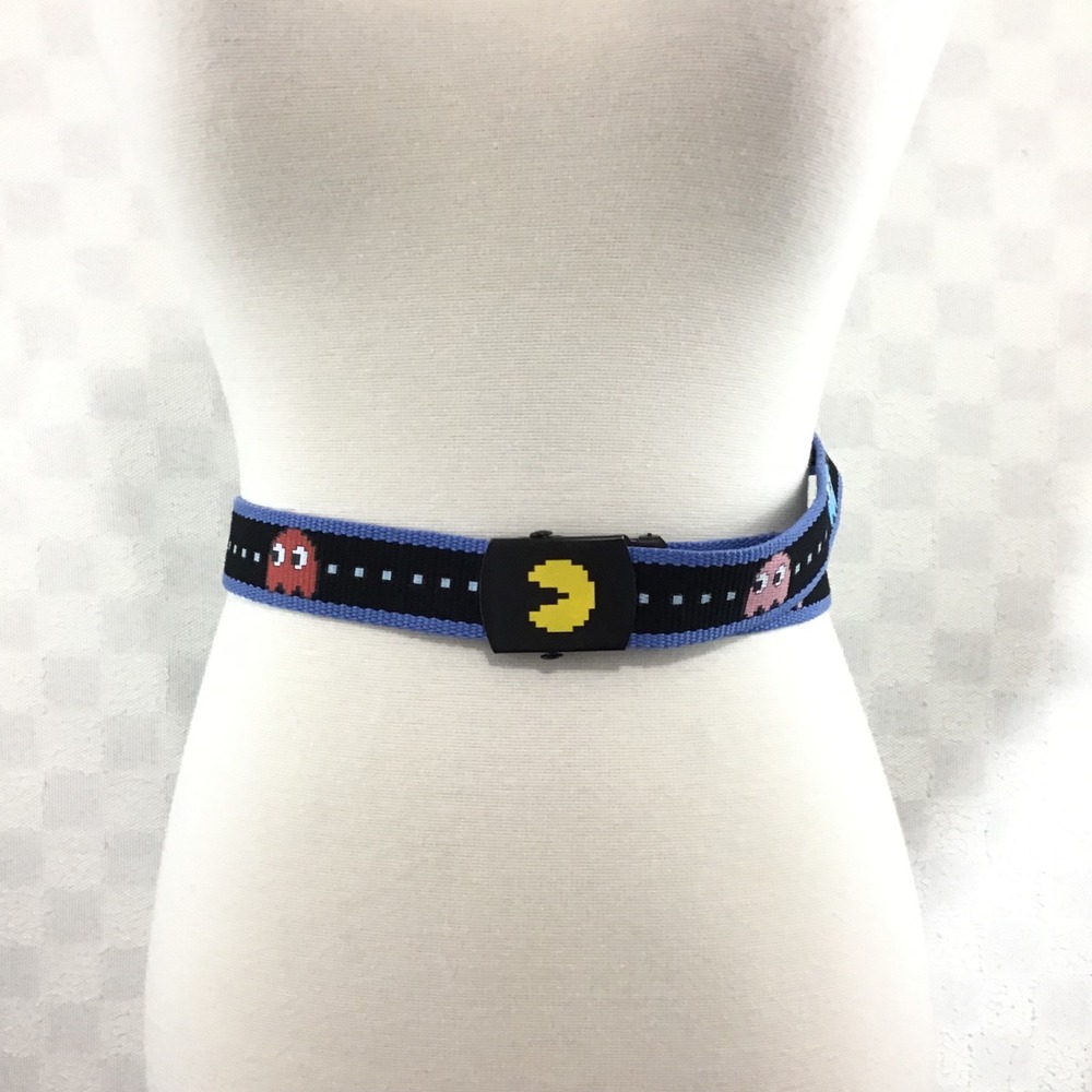 Pac-Man 2005 Namco Retro Arcade Web Belt Adjustable Slider Buckle 42in
